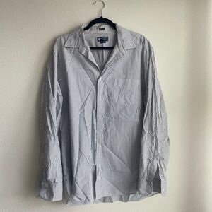 J. Crew Navy and White Striped Casual Shirt